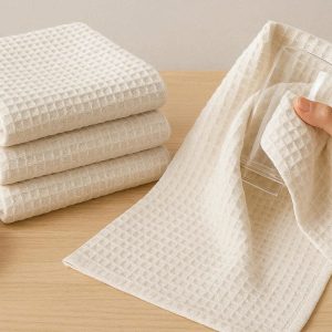 12 Waffle Weave Cotton Dish Towels Super Absorbent Soft Kitchen Hand Towels For Drying Dishes Glasses Large Size