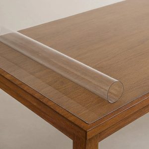 Clear Plastic Tablecloth Protector Waterproof Scratch Resistant PVC Vinyl Desk Cover Overlay For Wooden Furniture