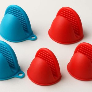 Mini Silicone Oven Mitts Heat Resistant Pinch Mitts Finger Protectors For Quick Hot Plate Handling Set of 4
