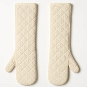 Extra Long Cotton Oven Mitts Heavy Duty Heat Resistant Kitchen Baking Gloves For Ovens Pots Pans 1 Pair